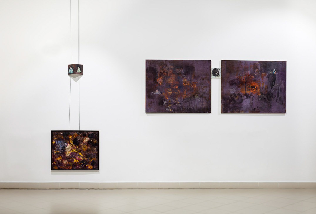 Kompozicija II, 80x100 (2 vnt.) 60x65cm.(1vnt.) 30x30(3 vnt.)dr.aliejus,2015 2017 m.,
